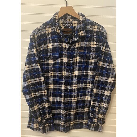 Orvis Country Flannel Shirt Mens Size XL Thick Heavy Cotton With Pockets Blue - Picture 1 of 10